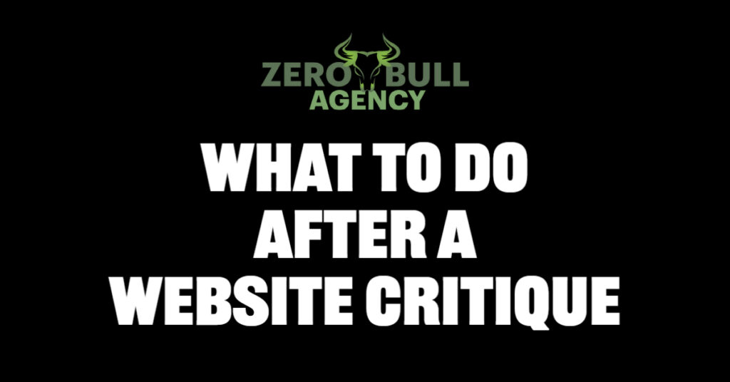 What to do after a website critique